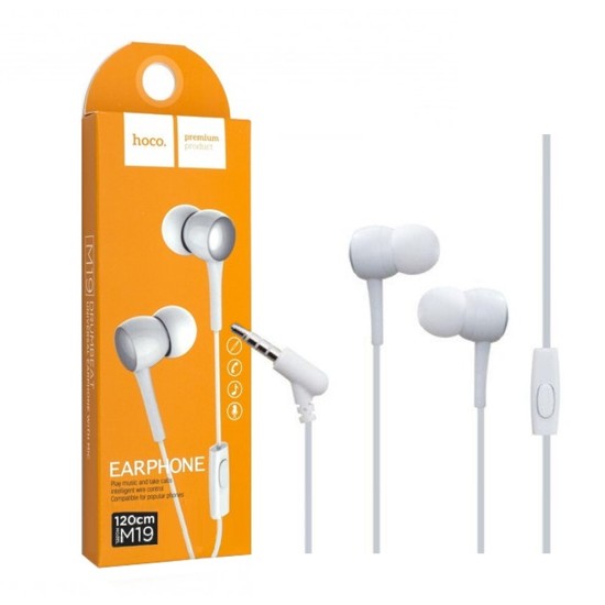 Hoco Universal Wired Earphones M19 Drumbeat with Microphone 3.5mm 1.2m White Hoco Universal Wired Earphones M19 Drumbeat with Microphone 3.5mm 1.2m White